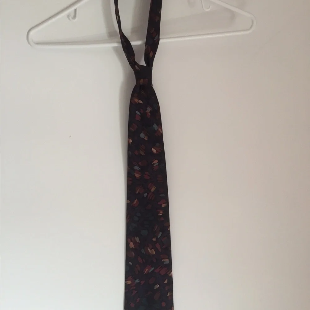 Vintage Oscar De La Renta Purple‎ Abstract Art Neck Tie